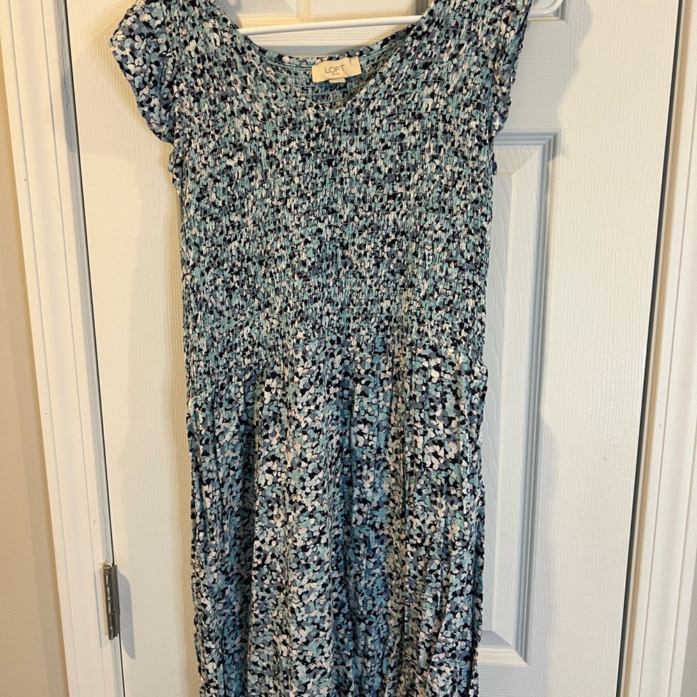 Loft Blue Floral Dress